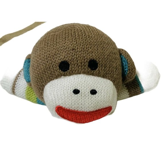 Baby Starters Rattle Security Blanket Lovey Sock Monkey White 12" x 12" 2011 - Picture 2 of 6